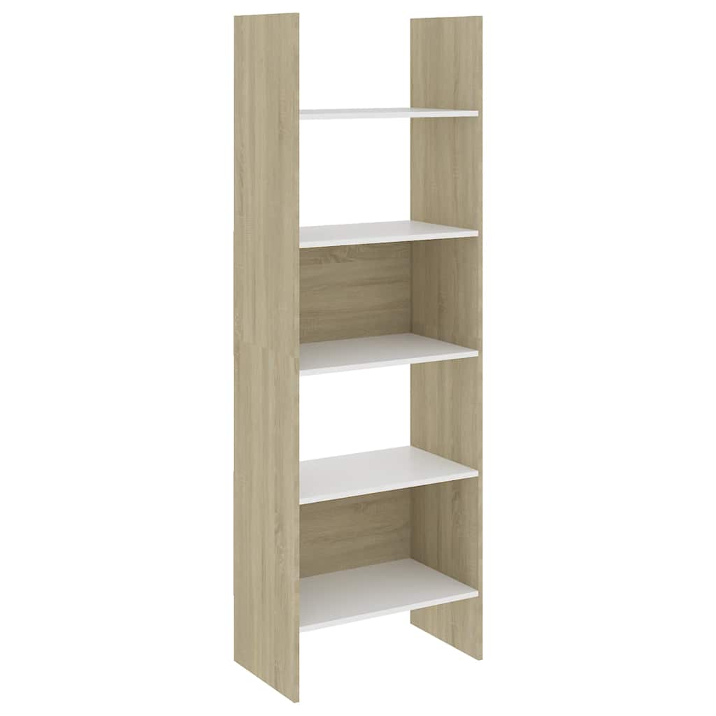 vidaXL Knihovna bílá a dub sonoma 60 x 35 x 180 cm kompozitní dřevo