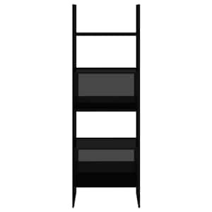 vidaXL Spintelė knygoms, juodos spalvos, 60x35x180cm, MDP, ypač blizgi