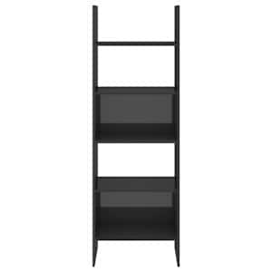 vidaXL Βιβλιοθήκη Γυαλιστερό Γκρι 60 x 35 x 180 εκ. από Επεξ. Ξύλο