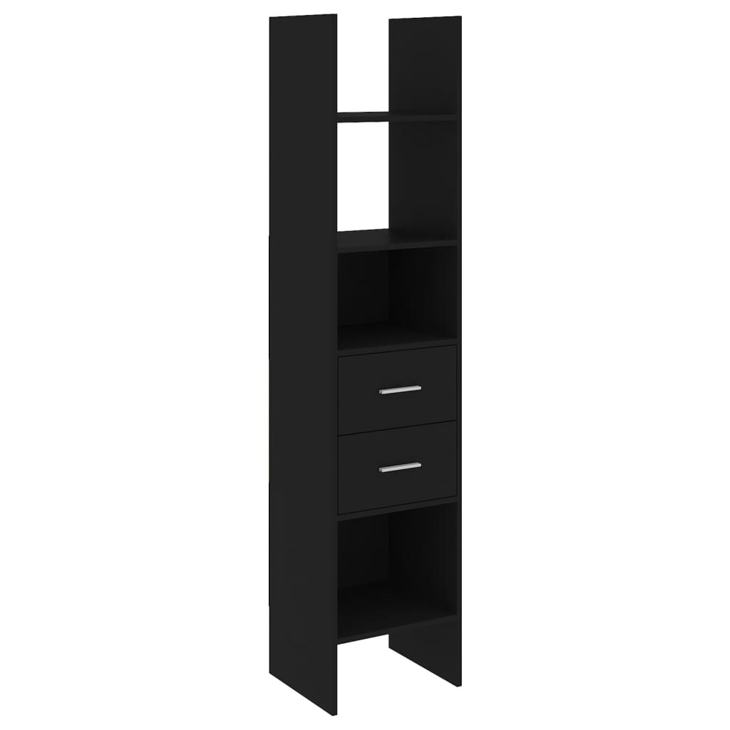 

vidaXL Book Cabinet Black 15.7"x13.8"x70.9" Engineered Wood