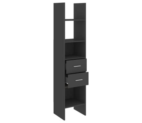 vidaXL Βιβλιοθήκη Γκρι 40 x 35 x 180 εκ. από Μοριοσανίδα