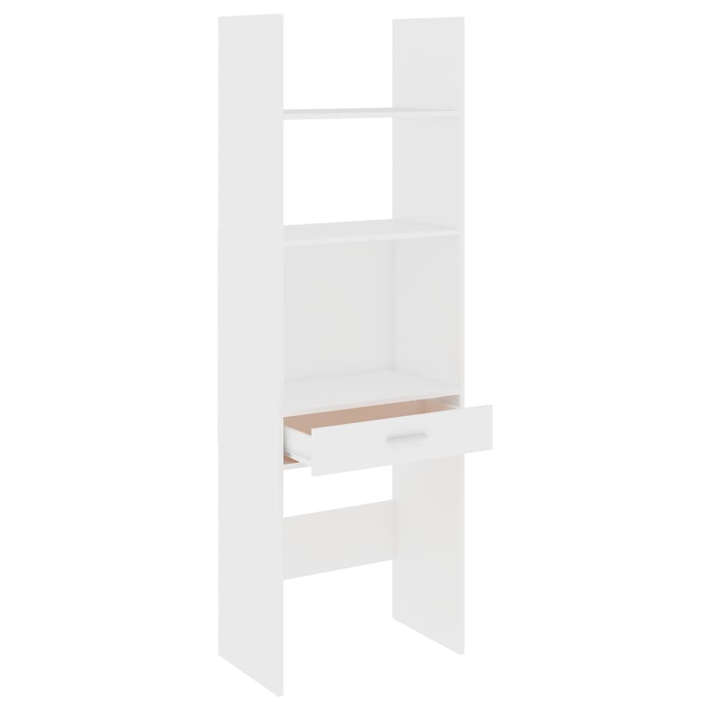 vidaXL Book Cabinet White 23.6"x13.8"x70.9" Engineered Wood