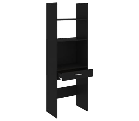 vidaXL Book Cabinet Black 60x35x180 cm Engineered Wood
