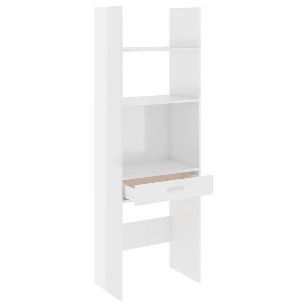 vidaXL Book Cabinet High Gloss White 60x35x180 cm Engineered Wood