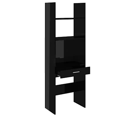 vidaXL Book Cabinet High Gloss Black 60x35x180 cm Engineered Wood