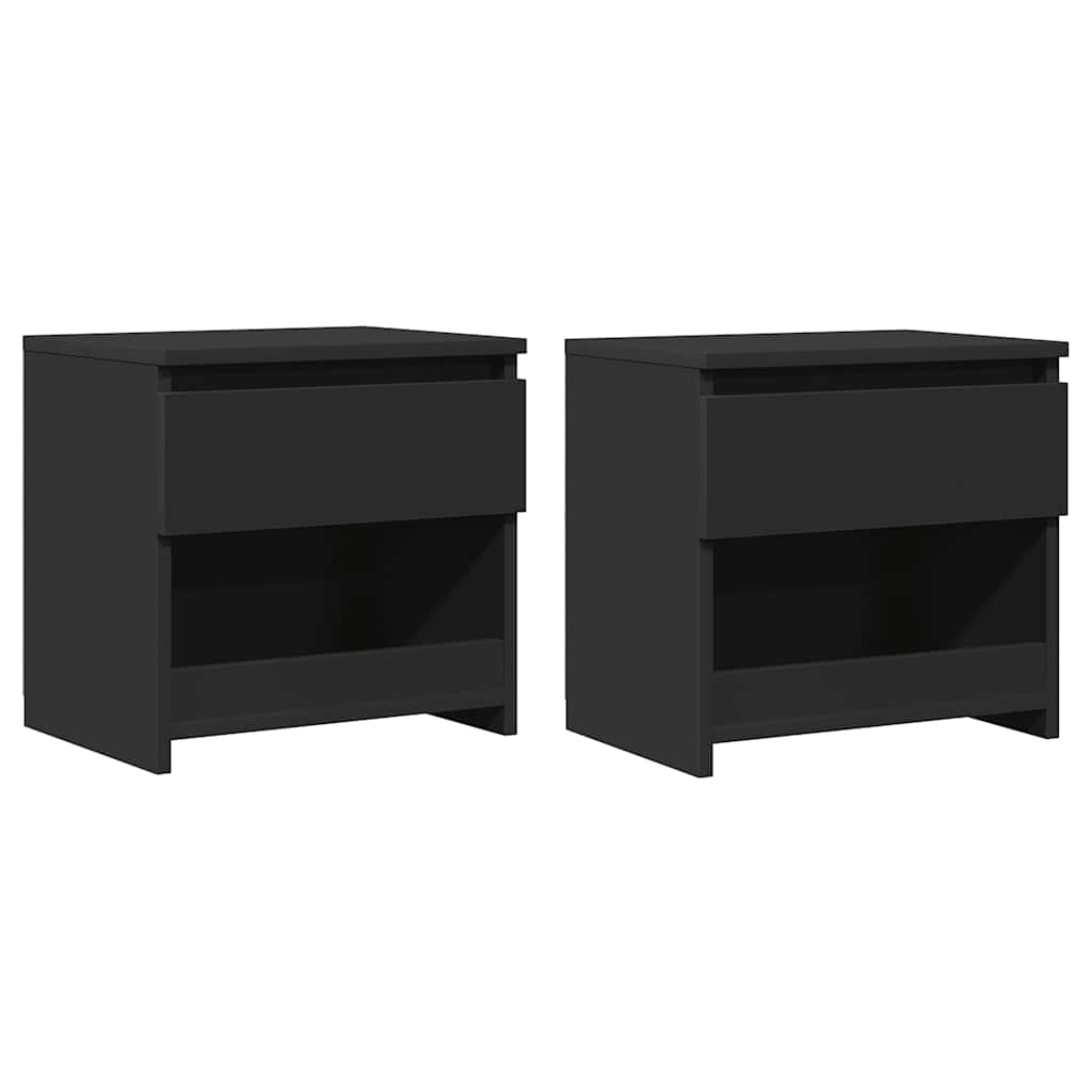 vidaXL Szafki nocne 2 szt., czarne 40x30x39 cm materia drewnopochodny