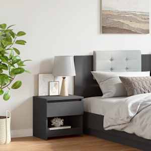 vidaXL Nattbord gr&aring; 40x30x39 cm konstruert tre