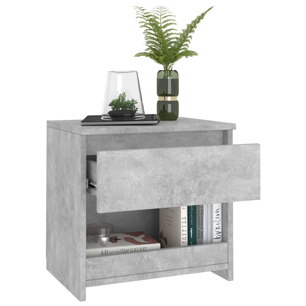 vidaXL 2 db betonszürke szerelt fa éjjeliszekrény 40 x 30 x 39 cm