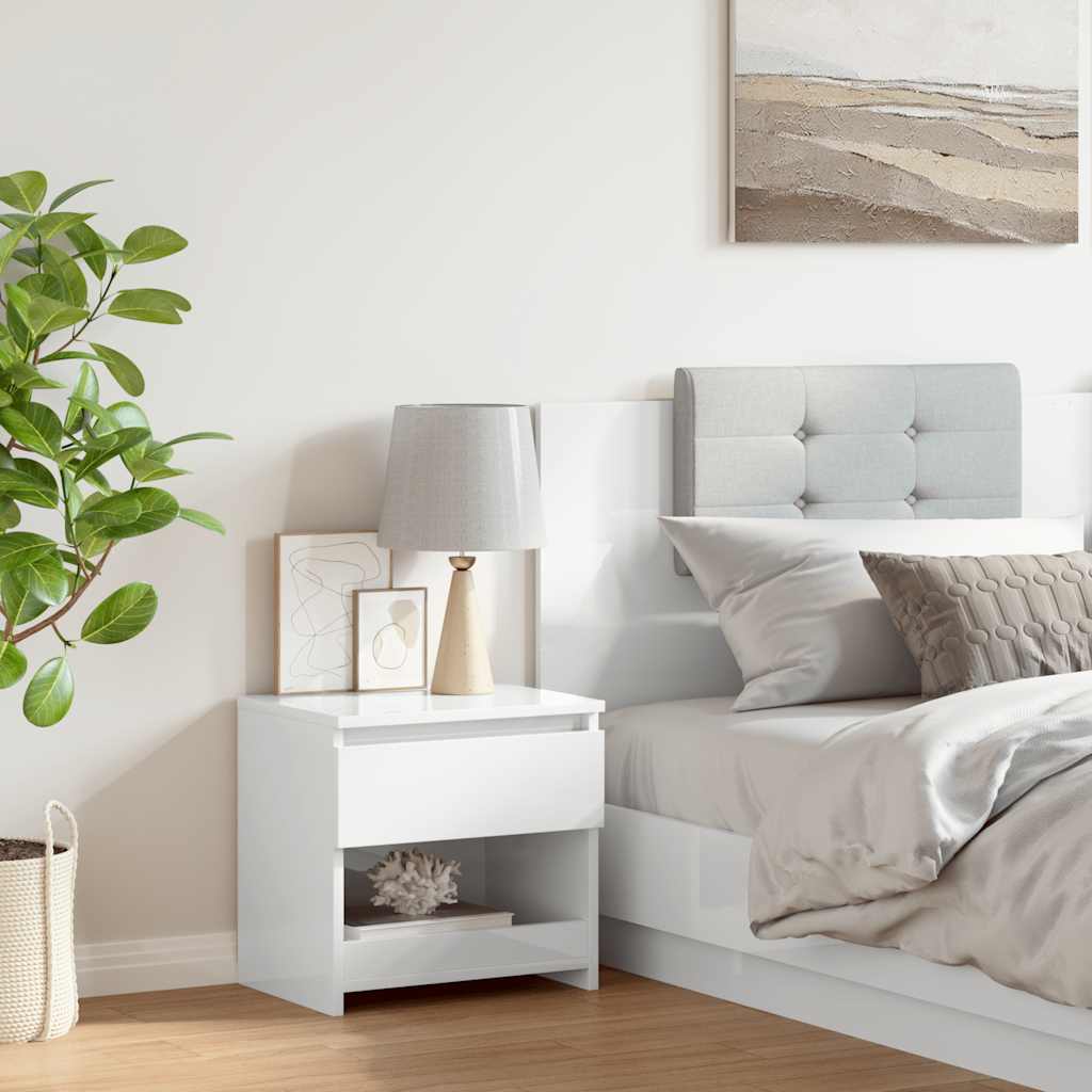 Thumbnail - vidaXL Nachttisch Hochglanz-Weiß 40x30x39 cm Holzwerkstoff