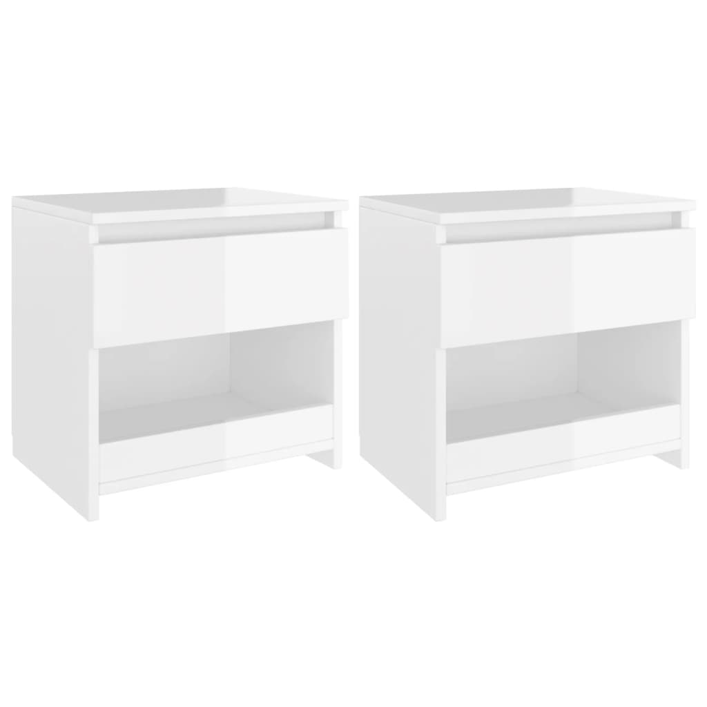 vidaXL Noční stolky 2 ks bílé vysoký lesk 40x30x39 cm kompozitní dřevo