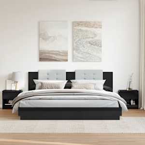 vidaXL Nattbord 2 stk h&oslash;yglans svart 40x30x39 cm konstruert tre