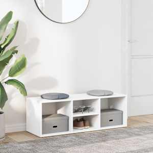 Klop za shranjevanje čevljev bela 105x35x35 cm inženirski les