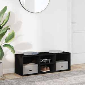 Klop za shranjevanje čevljev črna 105x35x35 cm inženirski les