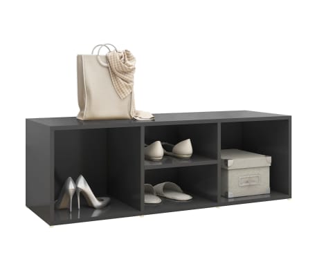 vidaXL Spintelė batams-suoliukas, pilkos spalvos, 105x35x35cm, MPD