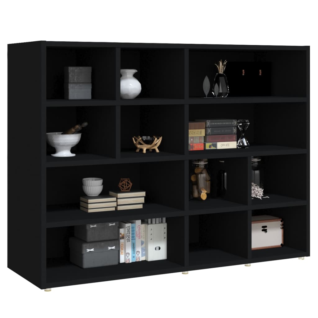 vidaXL Side Cabinet Black 38.2"x12.6"x28.3" Engineered Wood