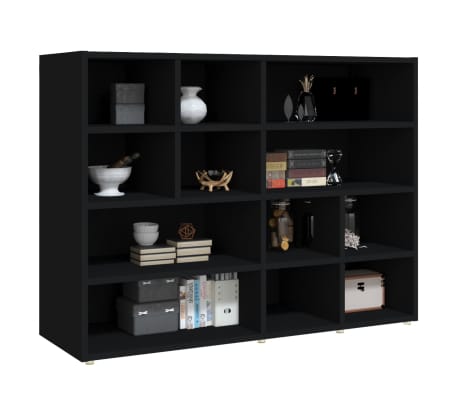 vidaXL Side Cabinet Black 38.2"x12.6"x28.3" Engineered Wood