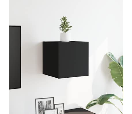 vidaXL Wall Mounted TV Cabinet Black 30.5x30x30 cm