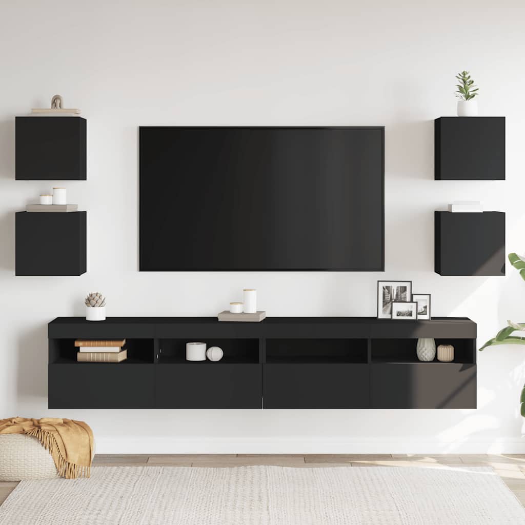 

vidaXL Tv-wandmeubelen 4 st 30,5x30x30 cm zwart