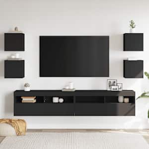 Nástěnné TV skříňky 4 ks černé 30,5x30x30 cm - obrázek 3