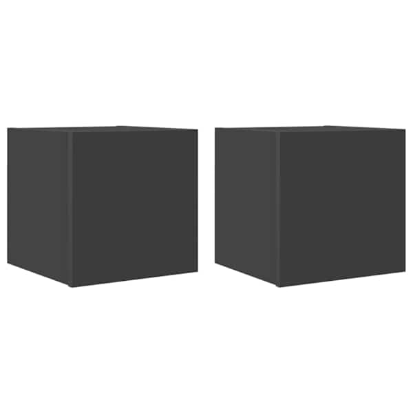 vidaXL seinale kinnitatavad telerikapid, 2 tk, hall, 30,5x30x30 cm