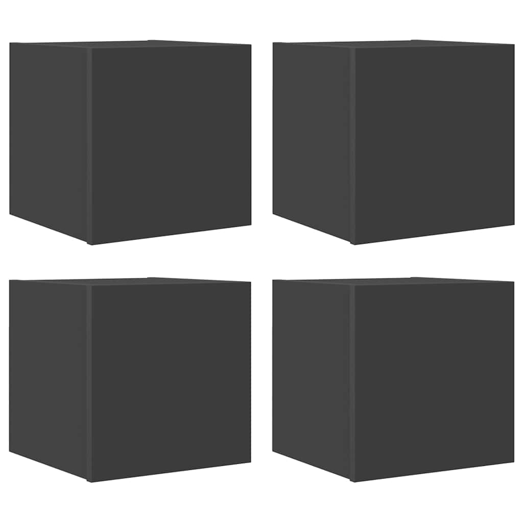 

vidaXL Wall Mounted TV Cabinets 4 pcs Gray 12"x11.8"x11.8"