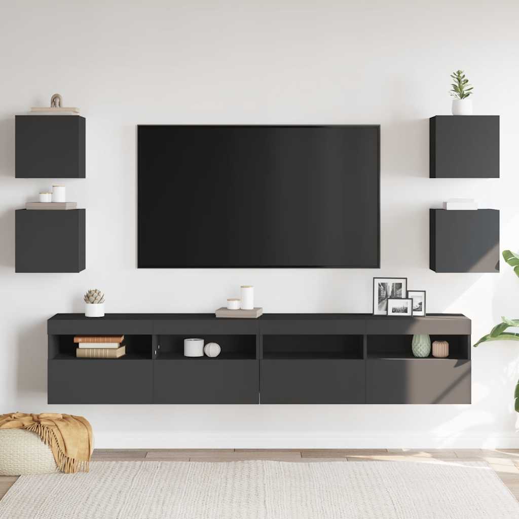 

vidaXL Tv-wandmeubelen 4 st 30,5x30x30 cm grijs