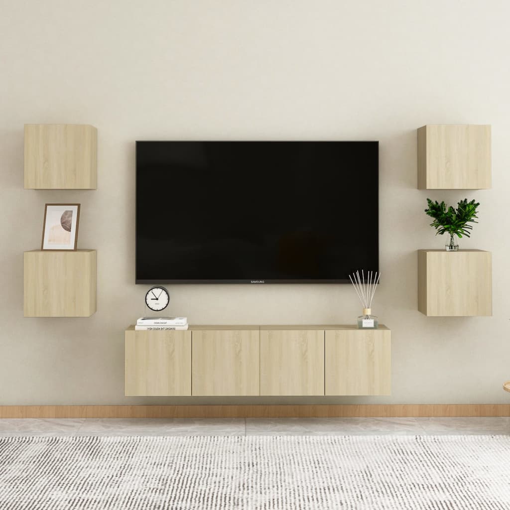 Meubles TV muraux 2 pcs Chêne sonoma 30,5x30x30 cm | meublestv.fr 7