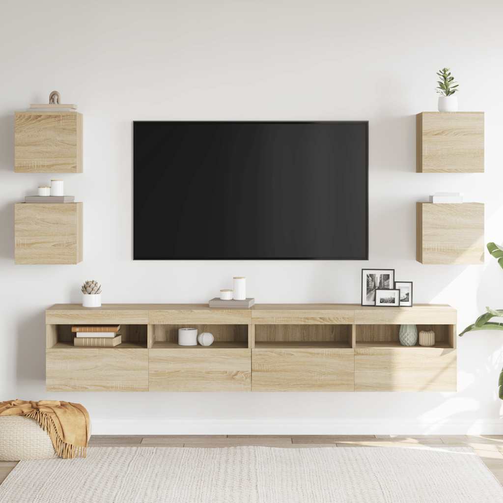 

vidaXL Tv-wandmeubelen 4 st 30,5x30x30 cm sonoma eikenkleurig