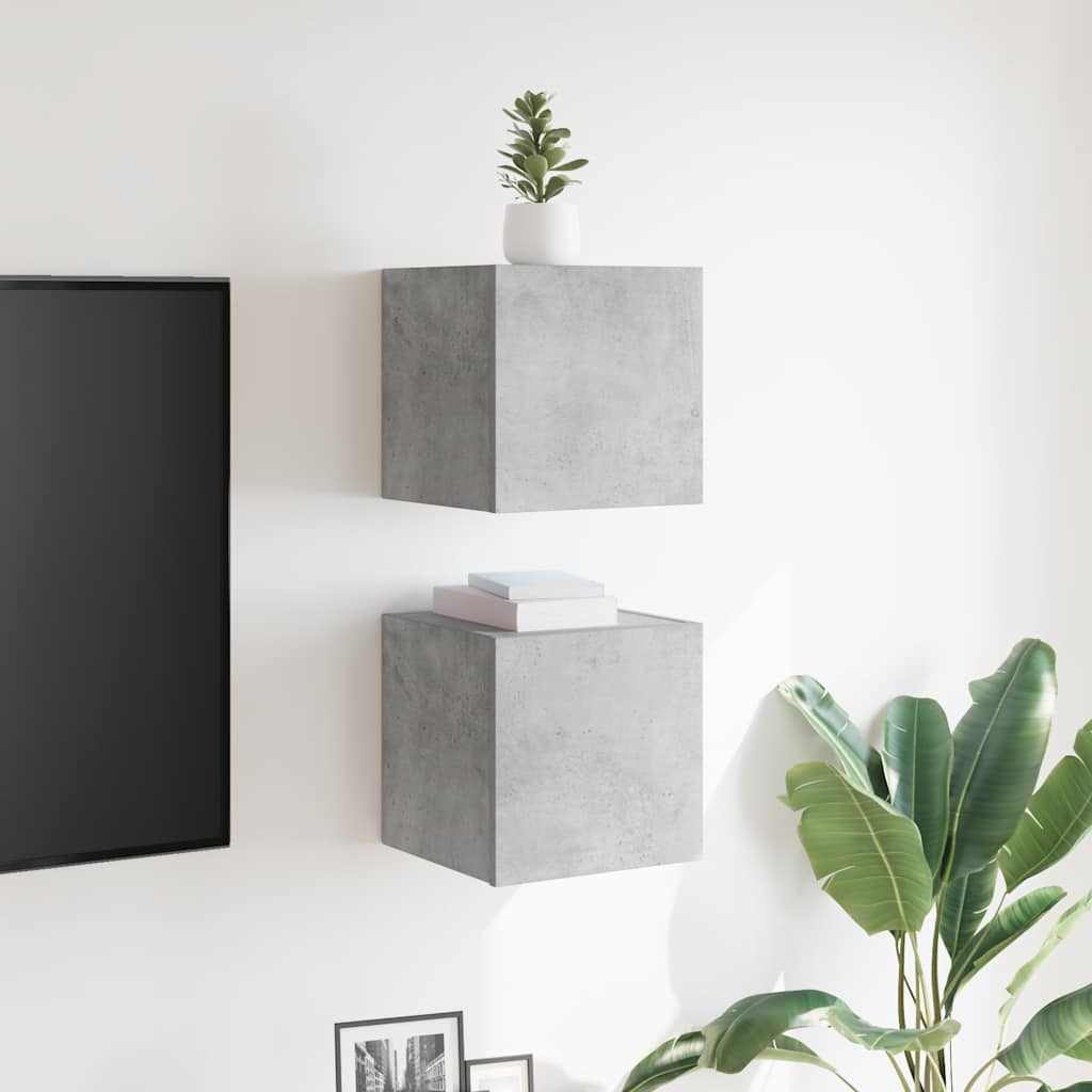 vidaXL Tv-wandmeubelen 2 st 30,5x30x30 cm betongrijs afbeelding