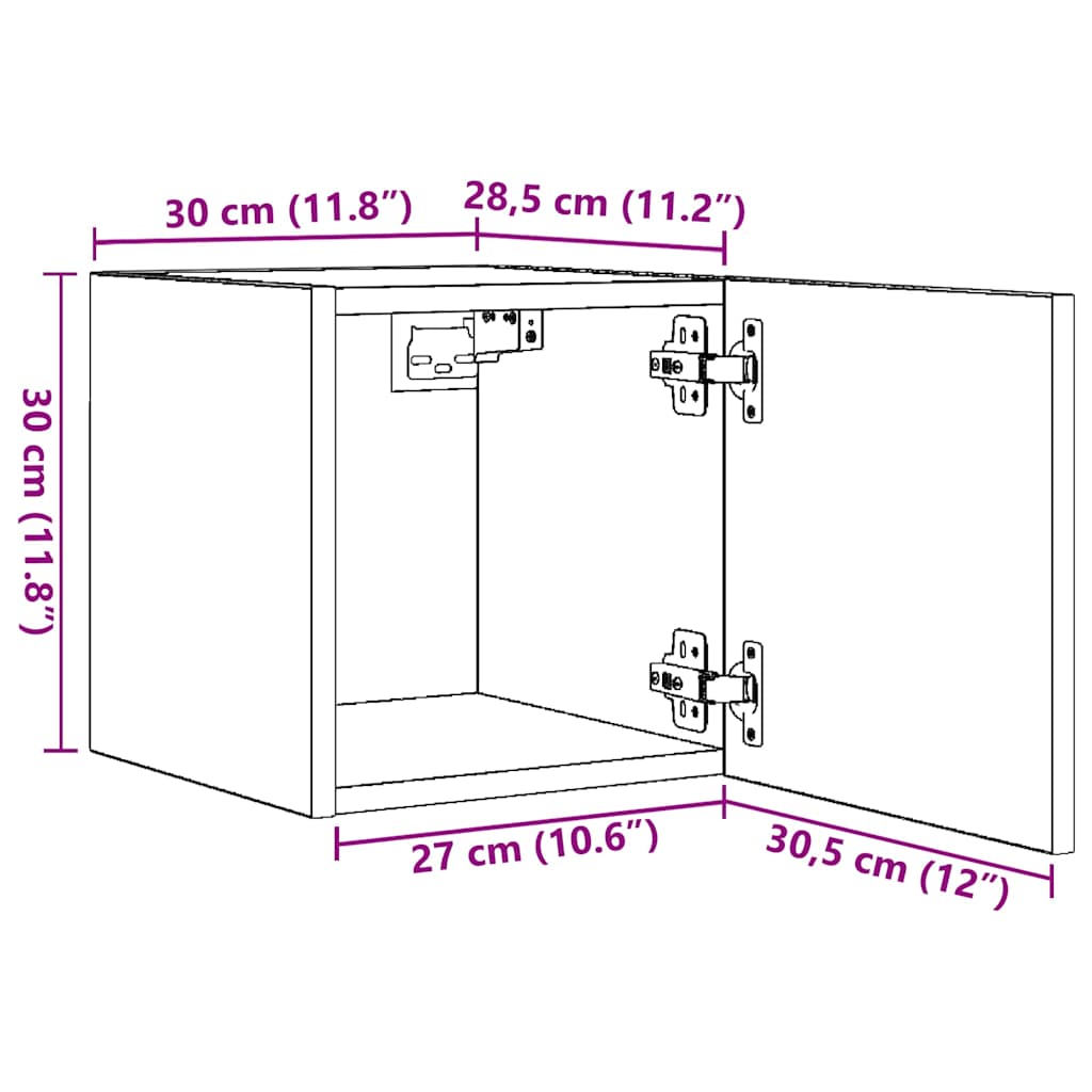 Dulap TV montaj pe perete, stejar sonoma, 30,5x30x30 cm