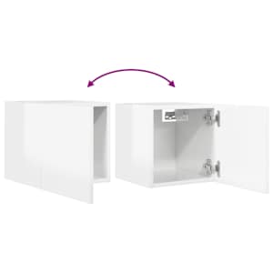 Nástěnné TV skříňky 4 ks bílé s vysokým leskem 30,5x30x30 cm - obrázek 7