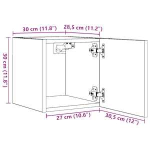 Nástěnné TV skříňky 2 ks černé s vysokým leskem 30,5x30x30 cm - obrázek 12