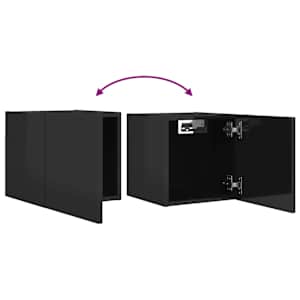 Nástěnné TV skříňky 2 ks černé s vysokým leskem 30,5x30x30 cm - obrázek 8