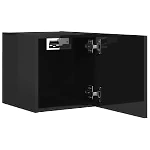 Nástěnné TV skříňky 2 ks černé s vysokým leskem 30,5x30x30 cm - obrázek 9
