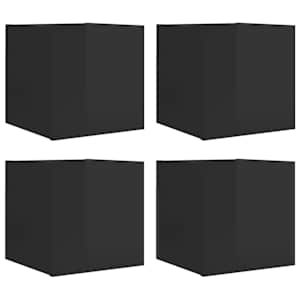 Nástěnné TV skříňky 4 ks černé s vysokým leskem 30,5x30x30 cm - obrázek 2