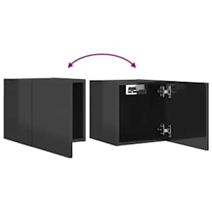 Nástěnné TV skříňky 4 ks šedé s vysokým leskem 30,5x30x30 cm - obrázek 7