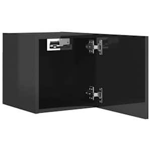 Nástěnné TV skříňky 4 ks šedé s vysokým leskem 30,5x30x30 cm - obrázek 8