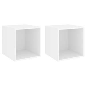 vidaXL seinakapp, 2 tk, valge, 37 x 37 x 37 cm, tehispuit