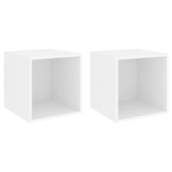 vidaXL seinakapp, 2 tk, valge, 37 x 37 x 37 cm, tehispuit