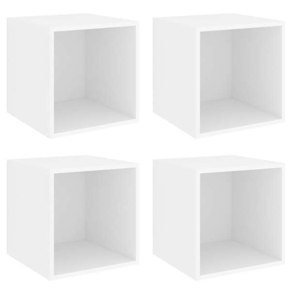 vidaXL seinakapp, 4 tk, valge, 37 x 37 x 37 cm, tehispuit
