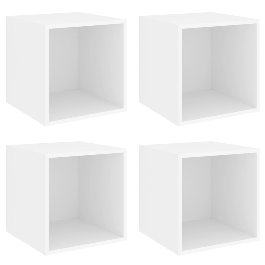 

vidaXL Wall Cabinets 4 pcs White 14.6"x14.6"x14.6" Engineered Wood