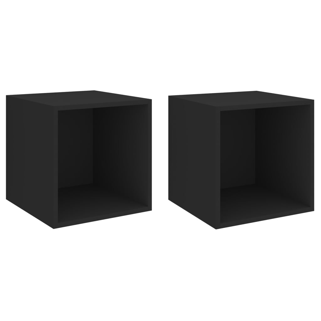 

vidaXL Wall Cabinets 2 pcs Black 14.6"x14.6"x14.6" Engineered Wood
