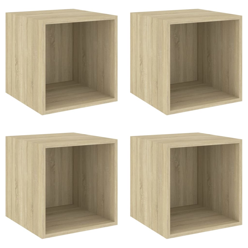 

vidaXL Wall Cabinets 4 pcs Sonoma Oak 14.6"x14.6"x14.6" Engineered Wood