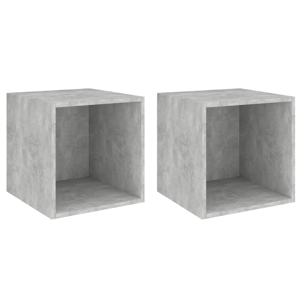 vidaXL Nástěnné skříňky 2 ks betonově šedé 37 x 37 x 37 cm dřevotříska