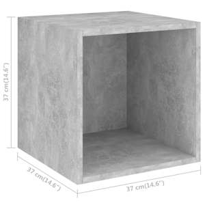 Nástěnné skříňky 2 ks betonově šedé 37 x 37 x 37 cm dřevotříska - obrázek 10