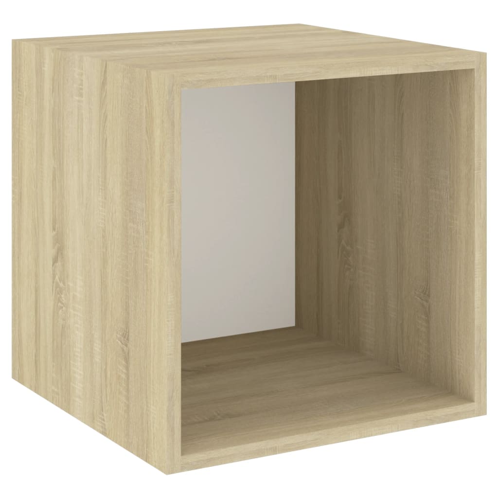 

vidaXL Wall Cabinet White and Sonoma Oak 14.6"x14.6"x14.6" Engineered Wood