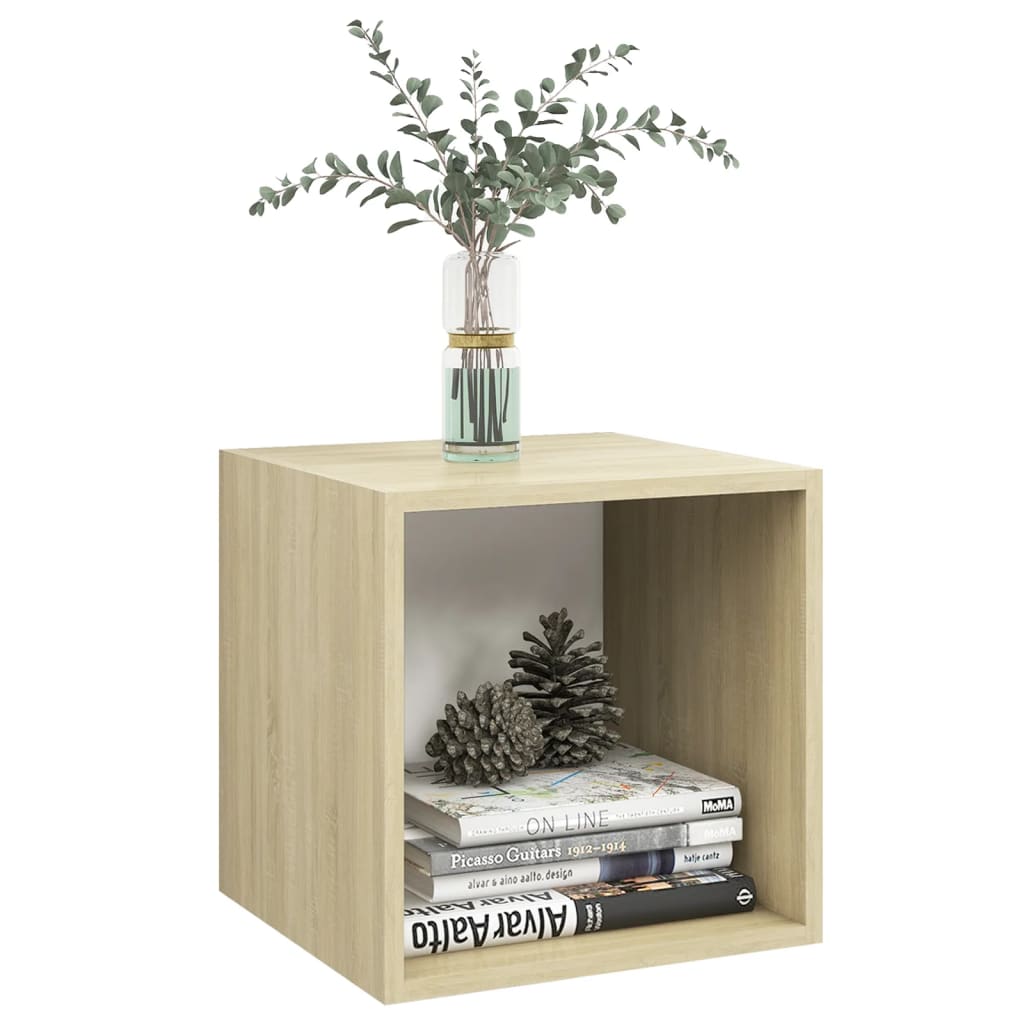 

vidaXL Wandkasten 2 st 37x37x37 cm spaanplaat wit sonoma eikenkleurig