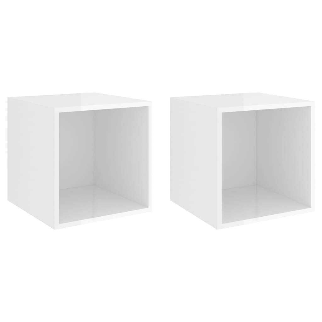 

vidaXL Wall Cabinets 2 pcs High Gloss White 14.6"x14.6"x14.6" Engineered Wood