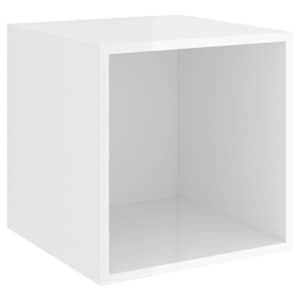 Nástěnné skříňky 4 ks bílé vysoký lesk 37x37x37 cm dřevotříska - obrázek 7