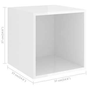 Nástěnné skříňky 4 ks bílé vysoký lesk 37x37x37 cm dřevotříska - obrázek 10